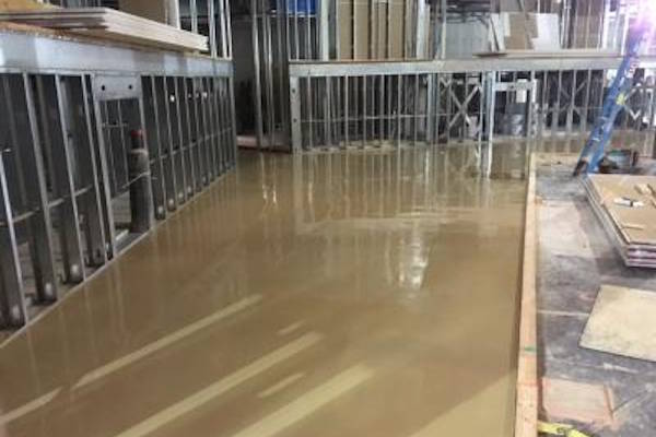 Concrete Floor Leveling Floor being leveled with gypcrete