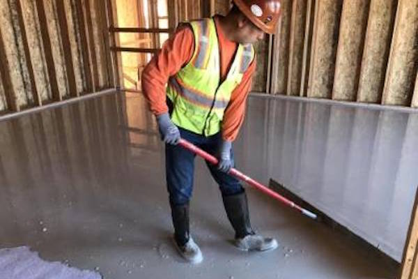 Gypsum Floors Gypsum flooring being installed in new construction