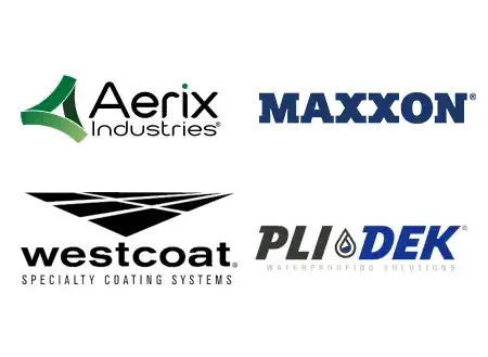 Logos of our Product Partners, Aerix Industries, Maxxon, Westcoat, and PliDek